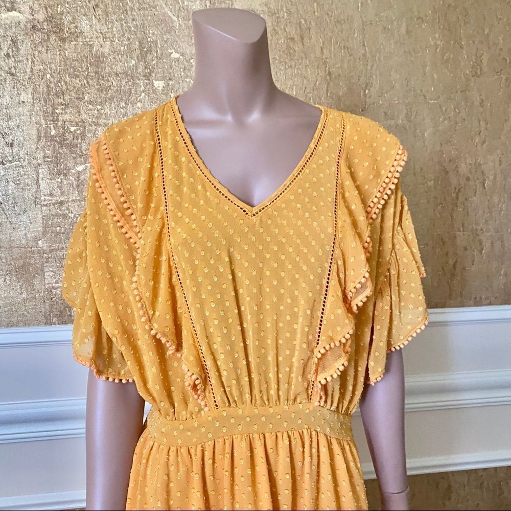 NWT Scotch & Soda ruffles & Pom Pom’s mini dress S - Picture 3 of 8
